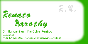 renato marothy business card