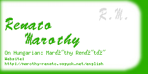 renato marothy business card